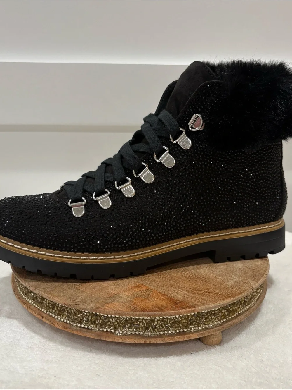 NEW ~ INC International Concepts Crystal Lace-Up Ankle Boots Size 8